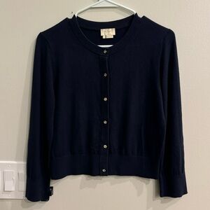 Kate Spade Navy Cardigan with Rhinestone Buttons